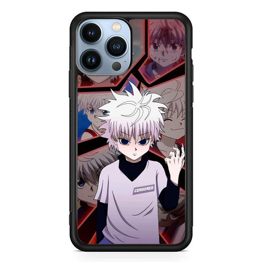 Hunter X Hunter Killua Cold Stare iPhone 14 Pro Case-Rubber Black (2D Case)-Oxvistore