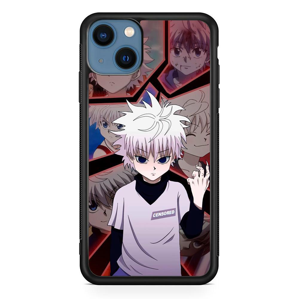 Hunter X Hunter Killua Cold Stare iPhone 14 Plus Case-Rubber Black (2D Case)-Oxvistore