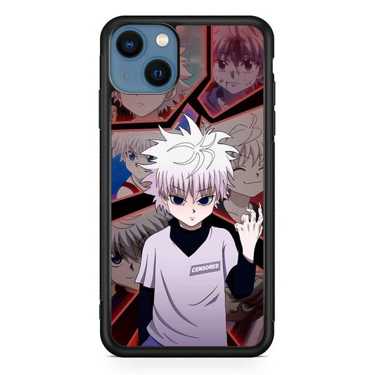 Hunter X Hunter Killua Cold Stare iPhone 14 Plus Case-Rubber Black (2D Case)-Oxvistore