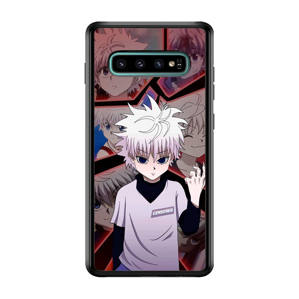 Hunter X Hunter Killua Cold Stare Samsung Galaxy S10 Plus Case-Rubber Black (2D Case)-Oxvistore