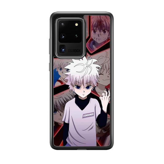 Hunter X Hunter Killua Cold Stare Samsung Galaxy S20 Ultra Case-Rubber Black (2D Case)-Oxvistore