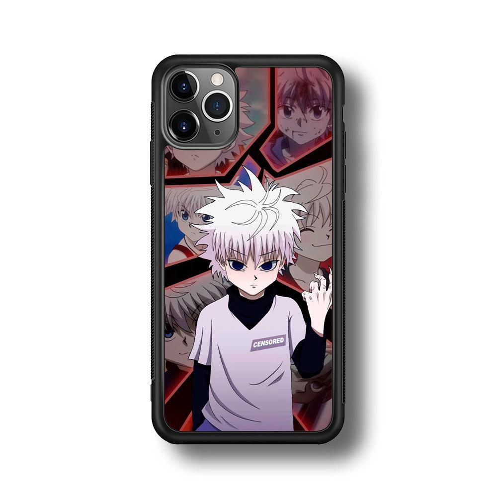 Hunter X Hunter Killua Cold Stare iPhone 11 Pro Max Case-Rubber Black (2D Case)-Oxvistore