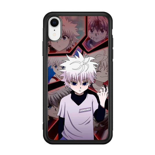 Hunter X Hunter Killua Cold Stare iPhone XR Case-Rubber Black (2D Case)-Oxvistore