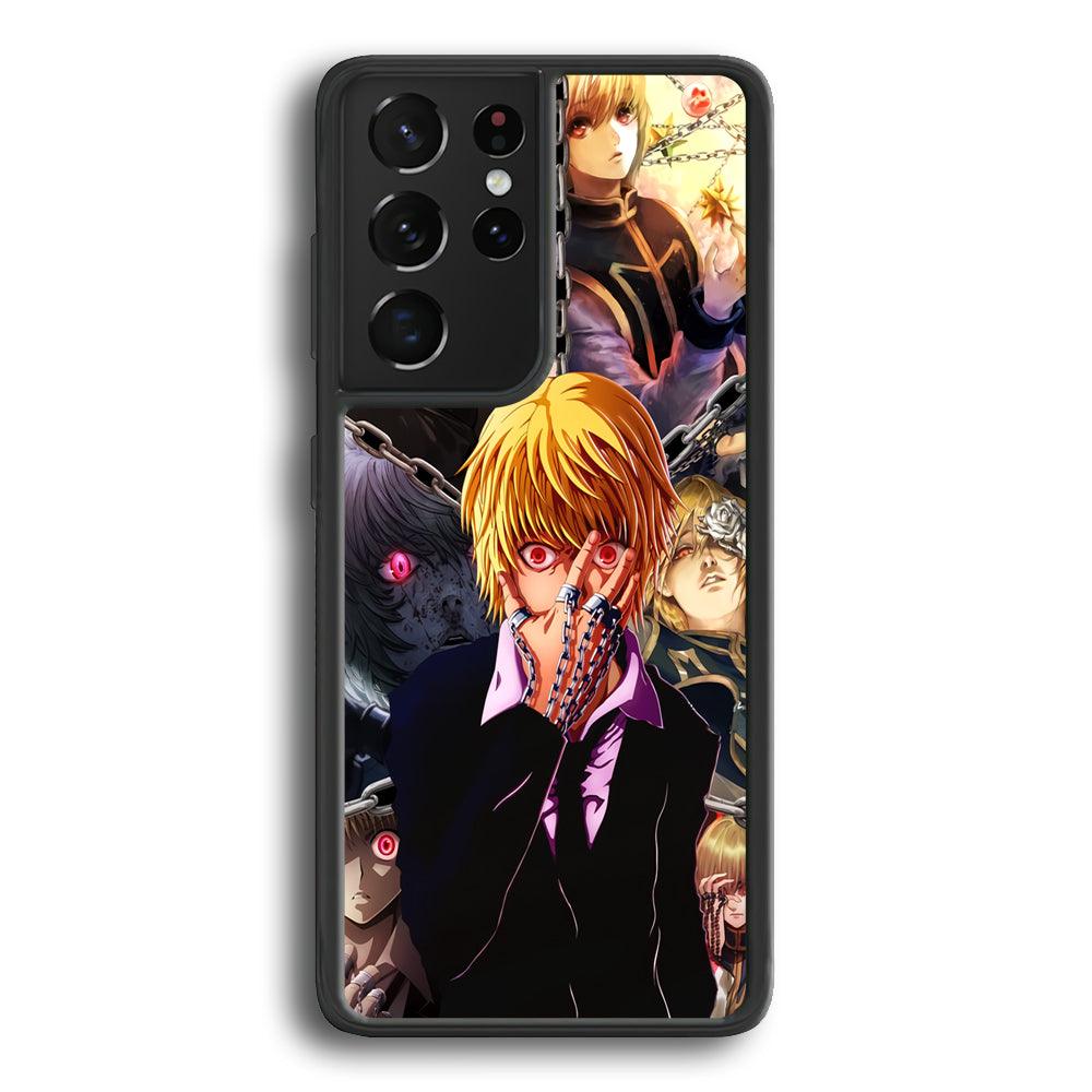 Hunter X Hunter Kurapika Collage Mode Samsung Galaxy S24 Ultra Case-Rubber Black (2D Case)-Oxvistore