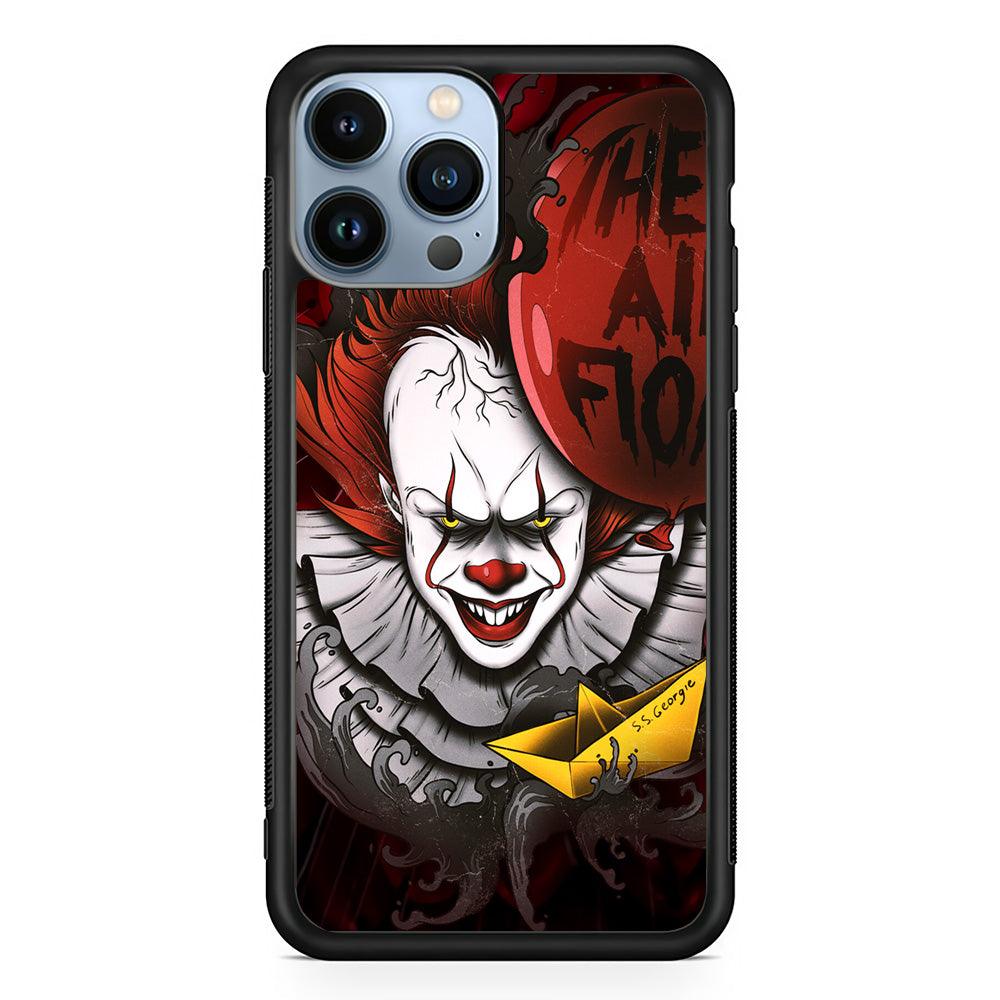 IT Pennywise All Float iPhone 13 Pro Max Case-Rubber Black (2D Case)-Oxvistore