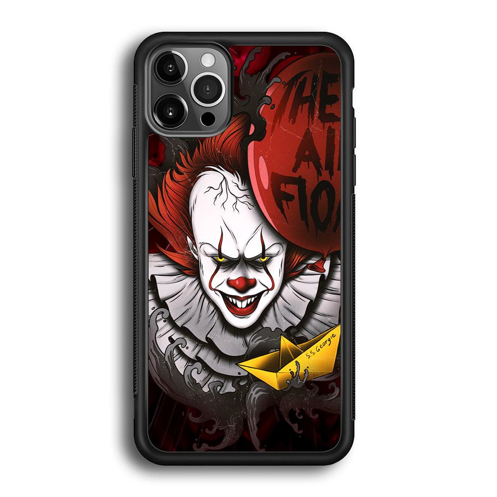 IT Pennywise All Float iPhone 12 Pro Max Case-Rubber Black (2D Case)-Oxvistore