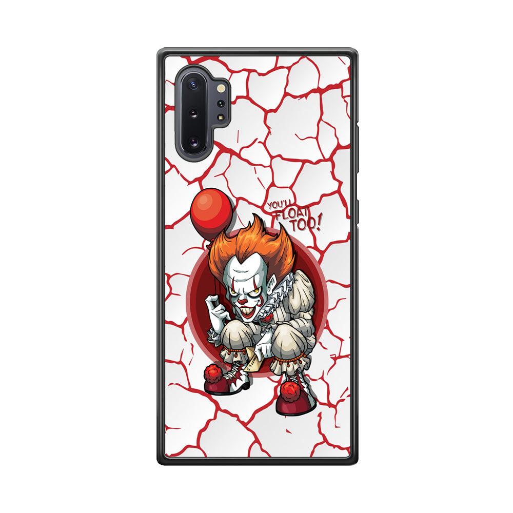 IT Pennywise Cracking The Curse Samsung Galaxy Note 10 Plus Case-Rubber Black (2D Case)-Oxvistore
