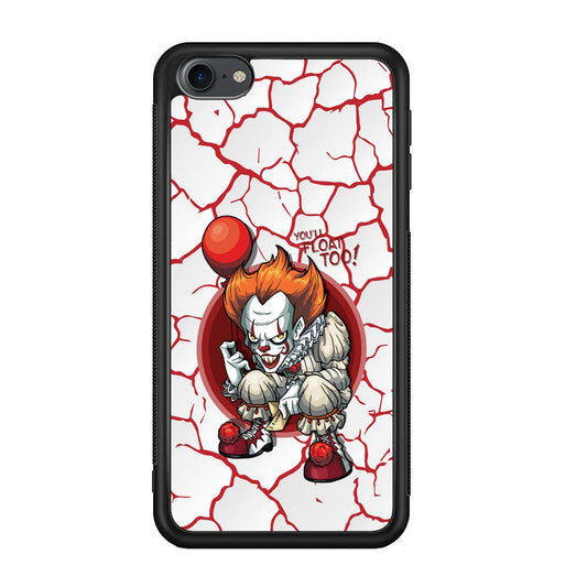 IT Pennywise Cracking The Curse iPod Touch 6 Case-Rubber Black (2D Case)-Oxvistore