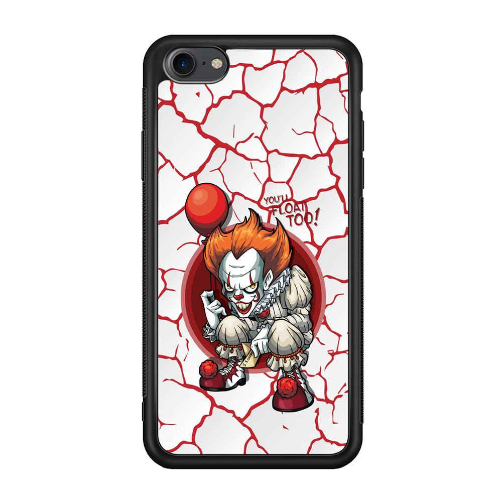 IT Pennywise Cracking The Curse iPhone 7 Case-Rubber Black (2D Case)-Oxvistore
