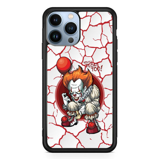 IT Pennywise Cracking The Curse iPhone 14 Pro Case-Rubber Black (2D Case)-Oxvistore