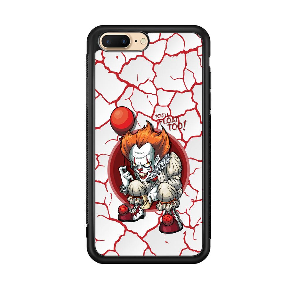 IT Pennywise Cracking The Curse iPhone 7 Plus Case-Rubber Black (2D Case)-Oxvistore