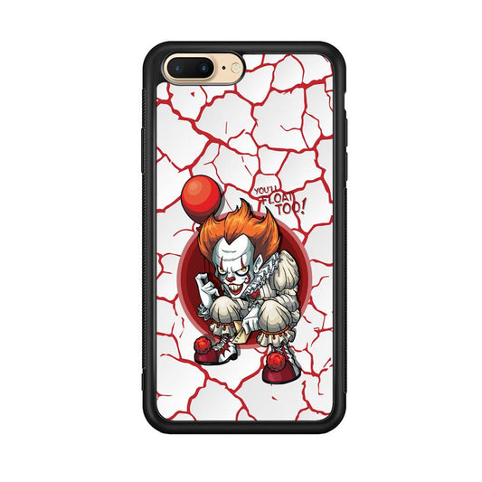 IT Pennywise Cracking The Curse iPhone 7 Plus Case-Rubber Black (2D Case)-Oxvistore