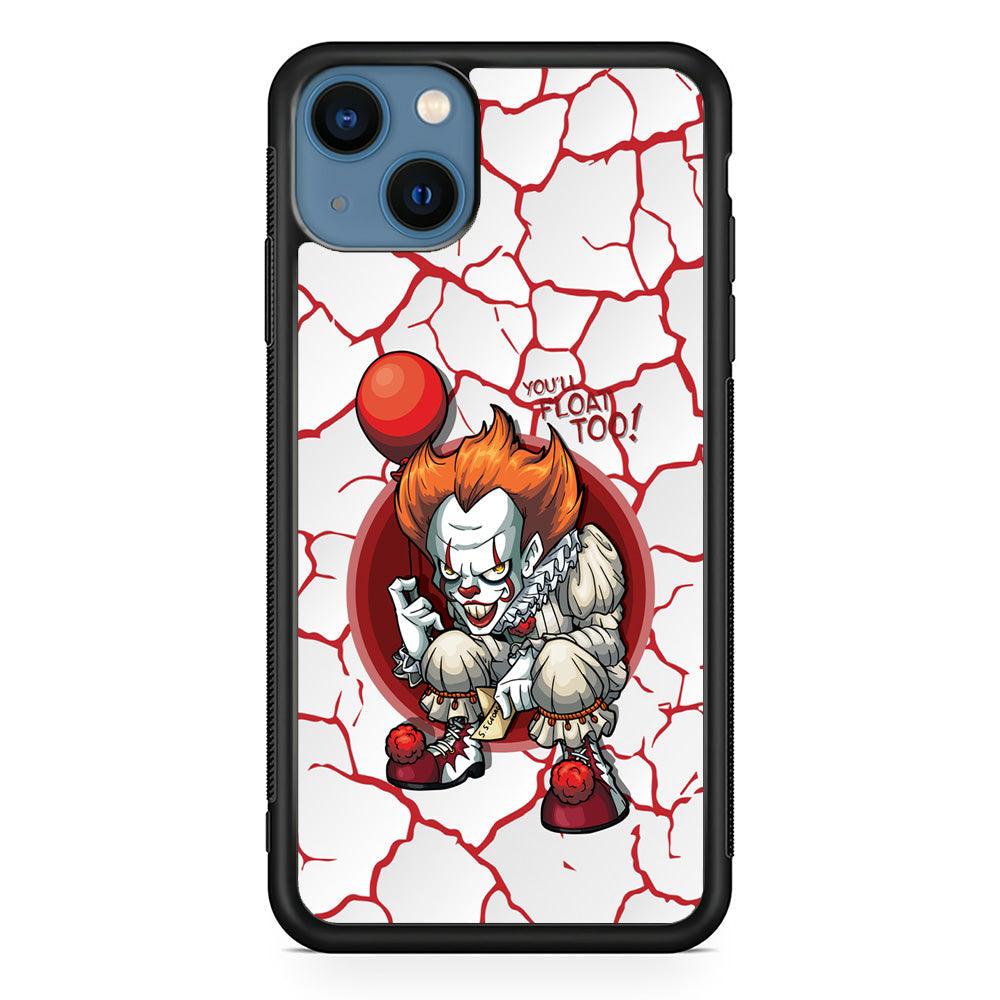IT Pennywise Cracking The Curse iPhone 14 Case-Rubber Black (2D Case)-Oxvistore