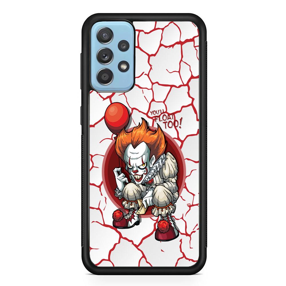 IT Pennywise Cracking The Curse Samsung Galaxy A72 Case-Rubber Black (2D Case)-Oxvistore