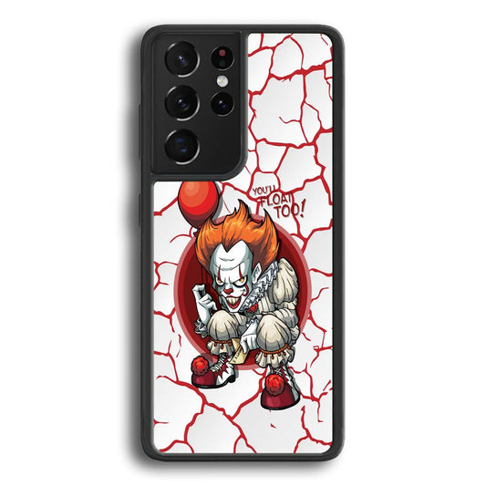 IT Pennywise Cracking The Curse Samsung Galaxy S24 Ultra Case-Rubber Black (2D Case)-Oxvistore