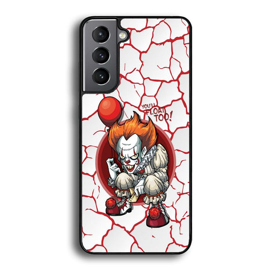 IT Pennywise Cracking The Curse Samsung Galaxy S22 Plus Case-Rubber Black (2D Case)-Oxvistore