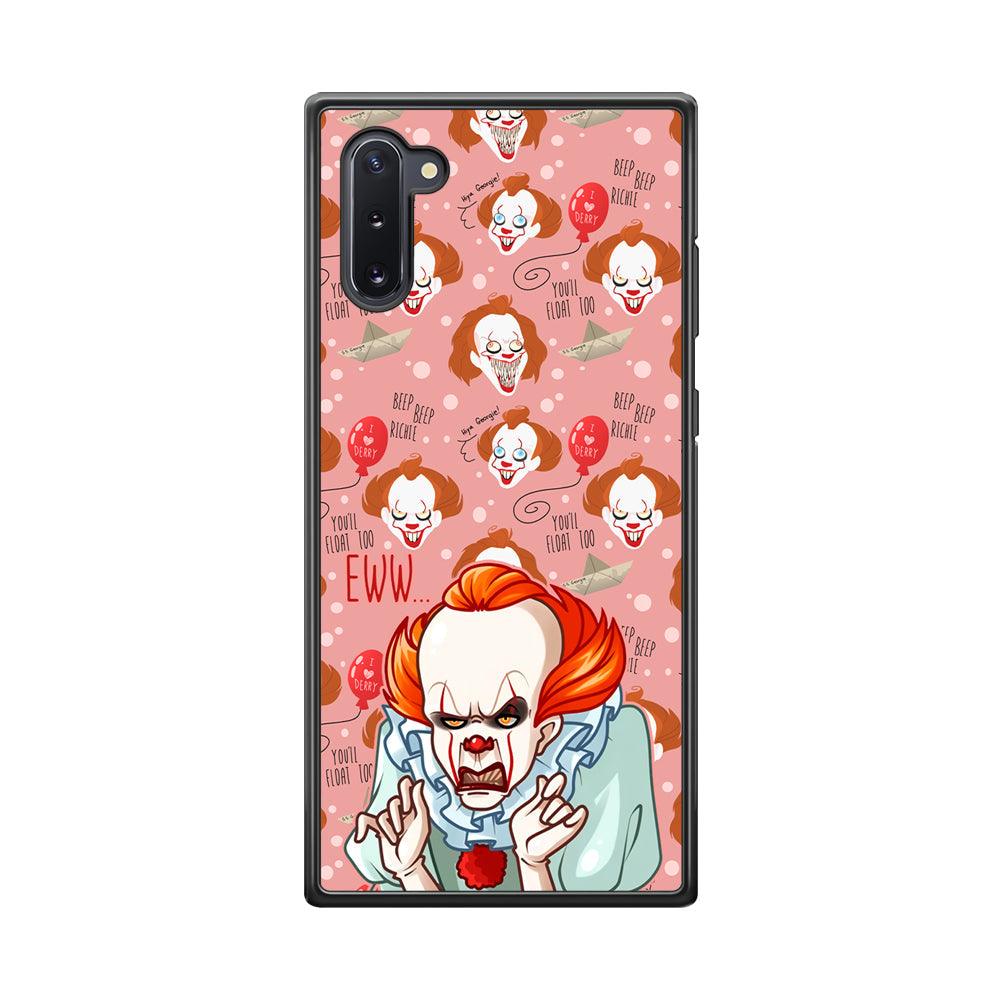 IT Pennywise Eww Pink Patern Samsung Galaxy Note 10 Case-Rubber Black (2D Case)-Oxvistore