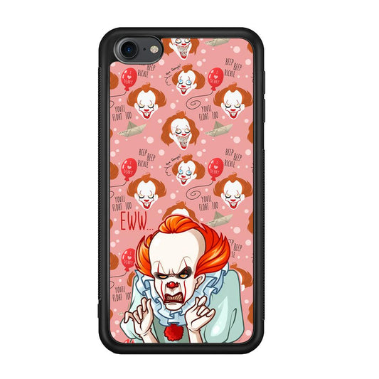IT Pennywise Eww Pink Patern iPod Touch 6 Case-Rubber Black (2D Case)-Oxvistore