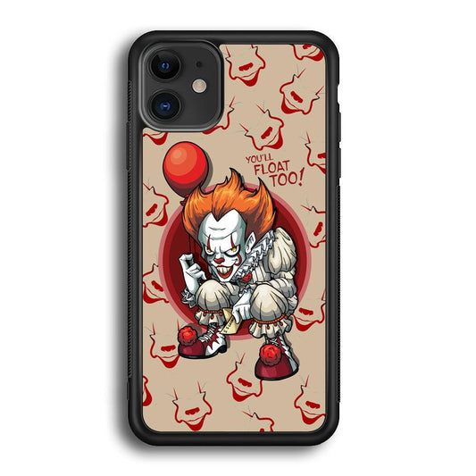 IT Pennywise Smile Patern Background iPhone 11 Case-Rubber Black (2D Case)-Oxvistore