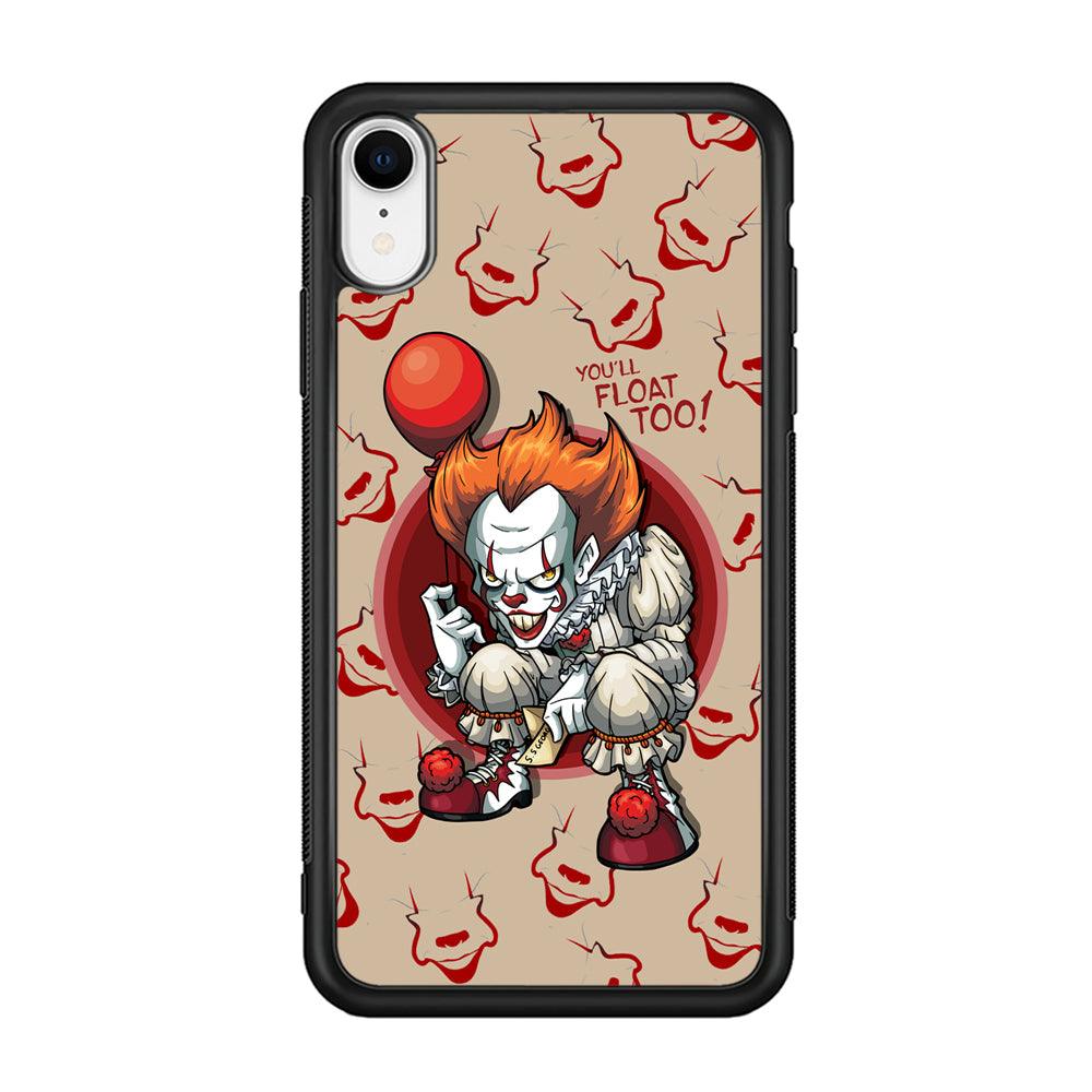 IT Pennywise Smile Patern Background iPhone XR Case-Rubber Black (2D Case)-Oxvistore