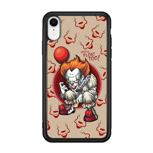 IT Pennywise Smile Patern Background iPhone XR Case-Rubber Black (2D Case)-Oxvistore