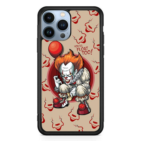 IT Pennywise Smile Patern Background iPhone 14 Pro Case-Rubber Black (2D Case)-Oxvistore