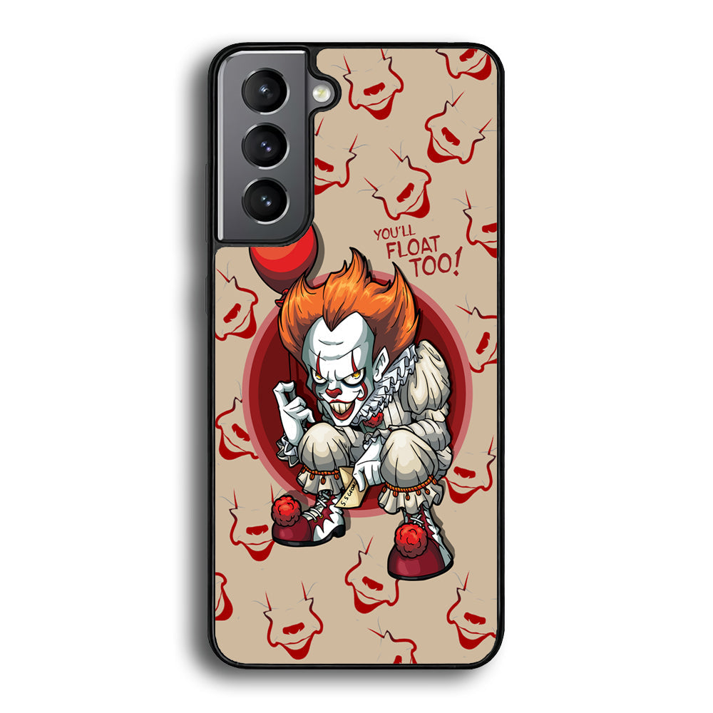 IT Pennywise Smile Patern Background Samsung Galaxy S24 Case-Rubber Black (2D Case)-Oxvistore