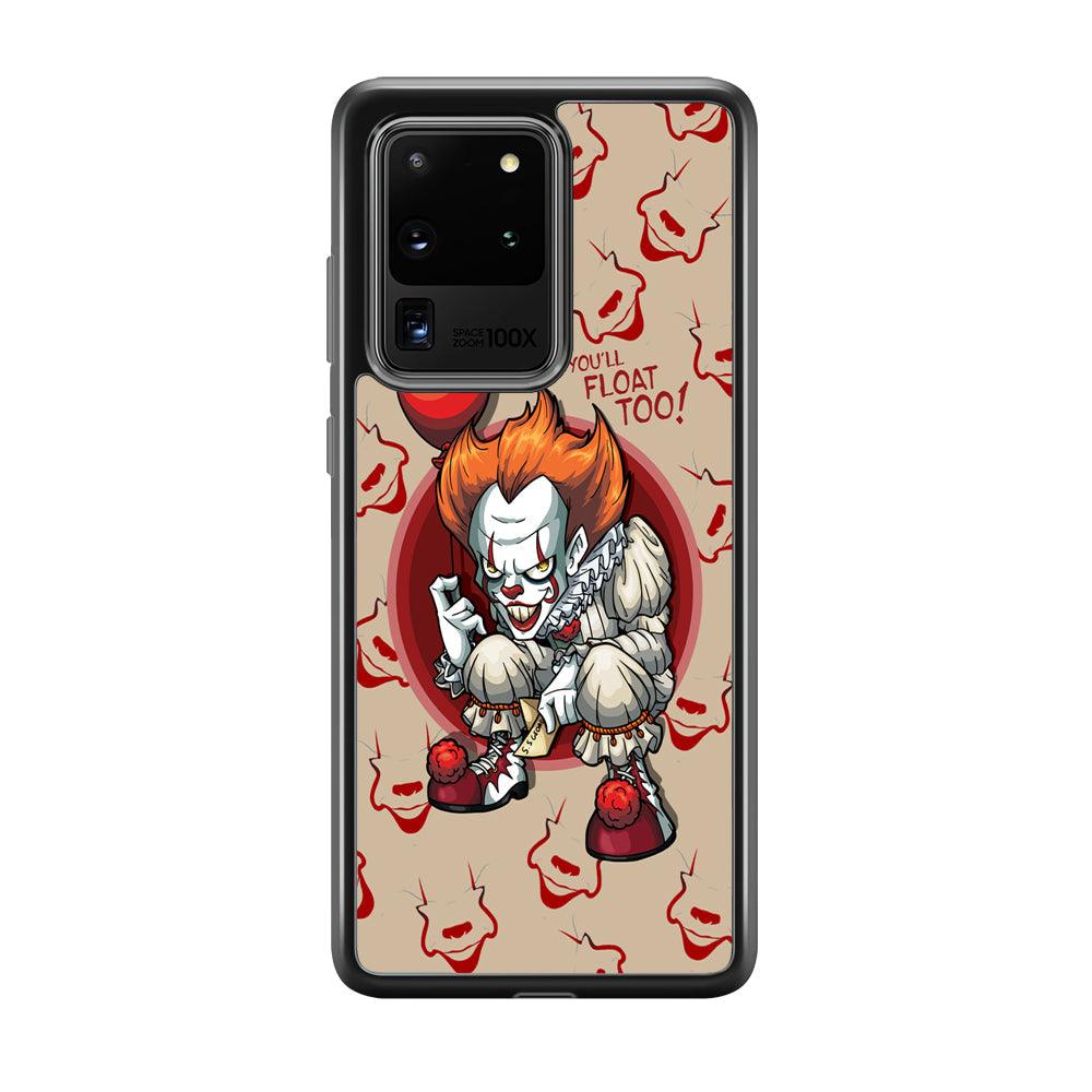 IT Pennywise Smile Patern Background Samsung Galaxy S20 Ultra Case-Rubber Black (2D Case)-Oxvistore