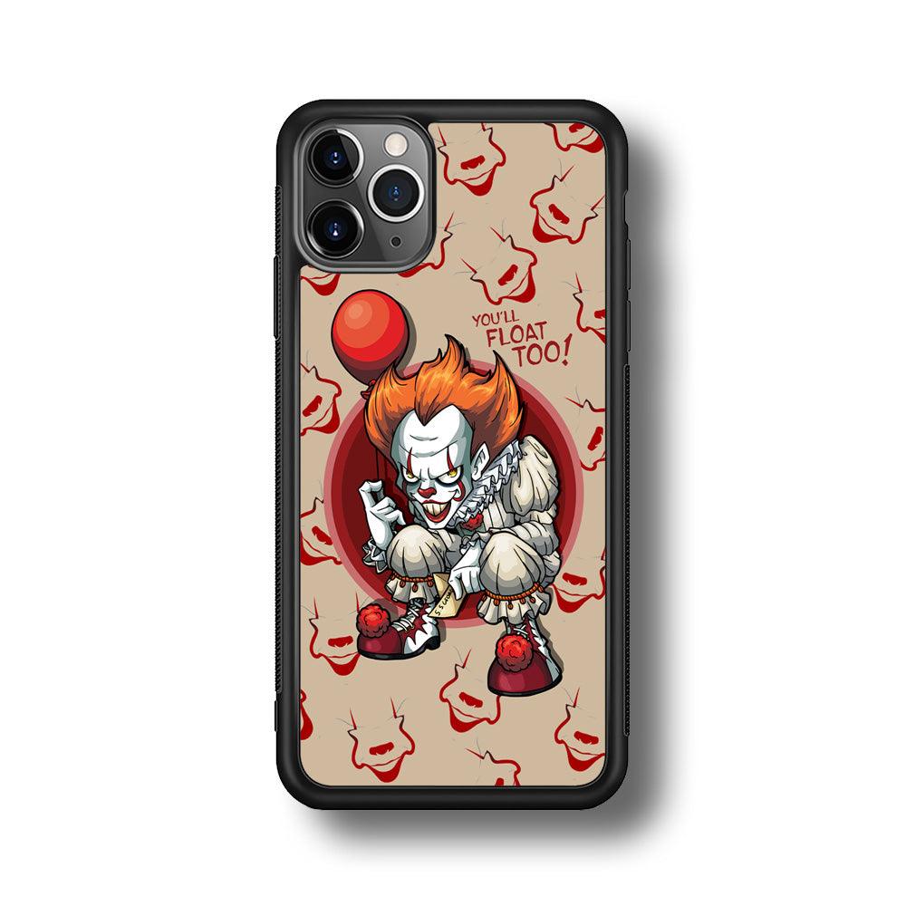 IT Pennywise Smile Patern Background iPhone 11 Pro Max Case-Rubber Black (2D Case)-Oxvistore