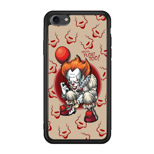 IT Pennywise Smile Patern Background iPhone 7 Case-Rubber Black (2D Case)-Oxvistore