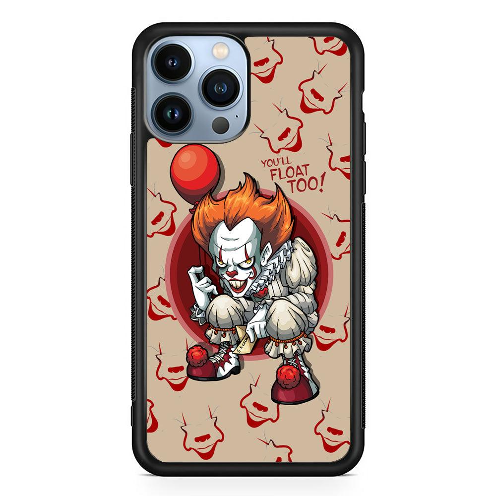IT Pennywise Smile Patern Background iPhone 14 Pro Max Case-Rubber Black (2D Case)-Oxvistore