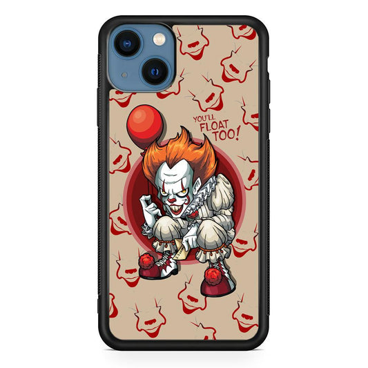 IT Pennywise Smile Patern Background iPhone 14 Plus Case-Rubber Black (2D Case)-Oxvistore