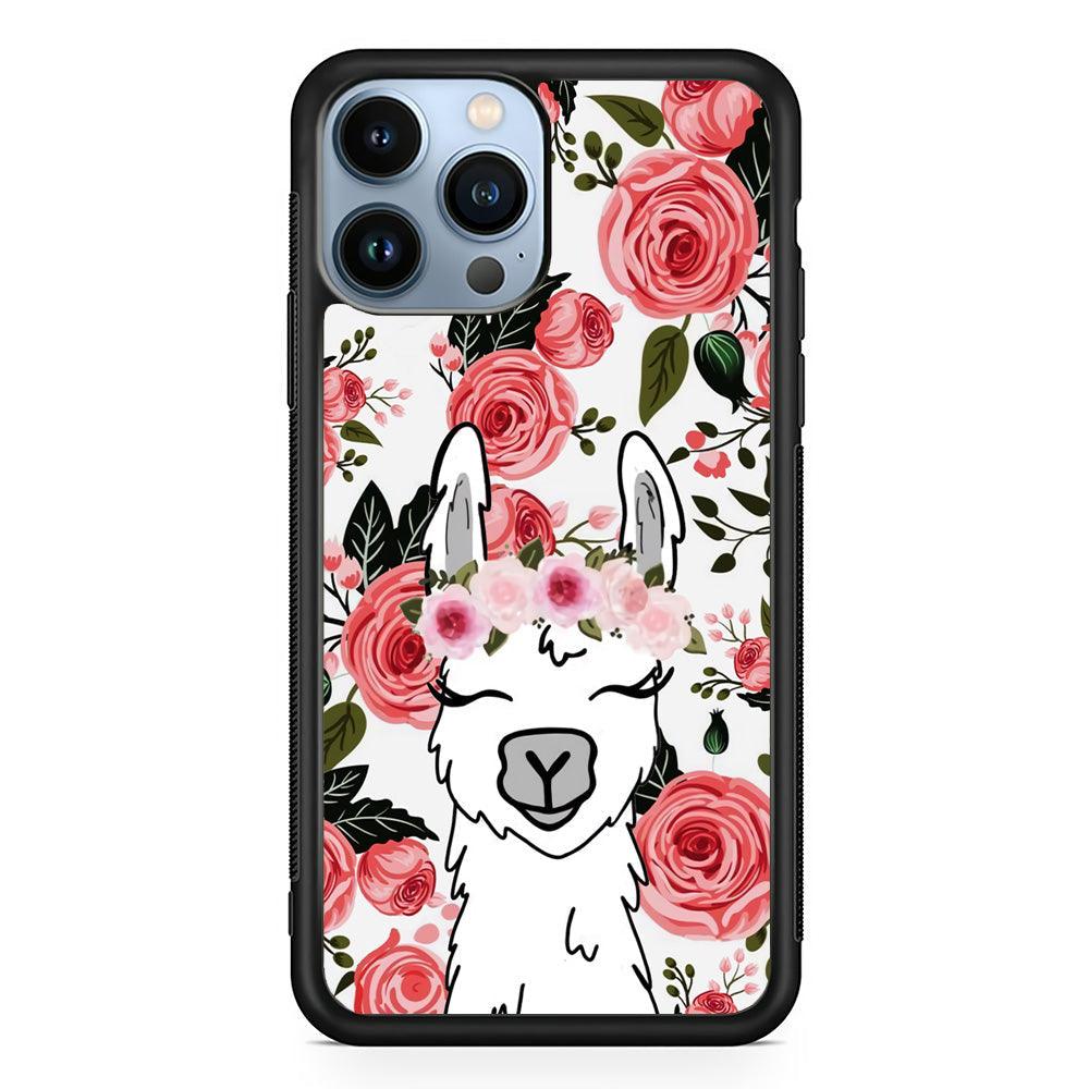 Ilama Flower Angel iPhone 14 Pro Case-Rubber White (2D Case)-Oxvistore