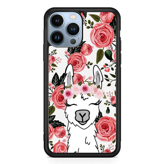 Ilama Flower Angel iPhone 14 Pro Max Case-Rubber White (2D Case)-Oxvistore