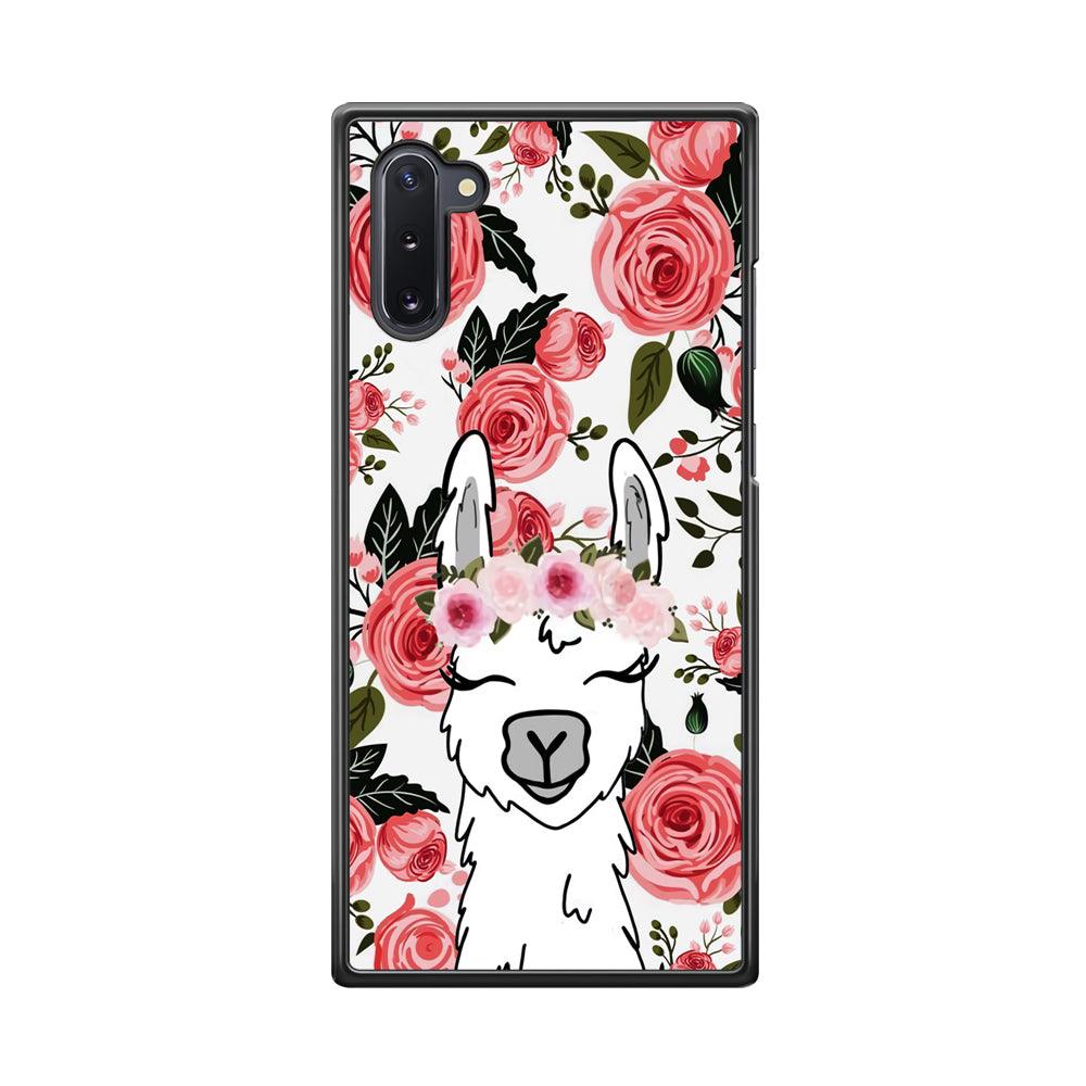 Ilama Flower Angel Samsung Galaxy Note 10 Case-Rubber Black (2D Case)-Oxvistore