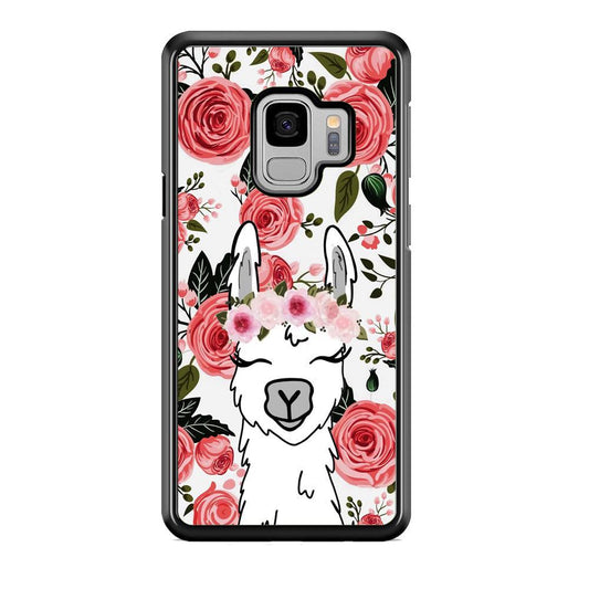 Ilama Flower Angel Samsung Galaxy S9 Case-Rubber Black (2D Case)-Oxvistore