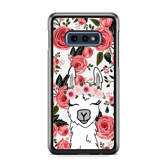 Ilama Flower Angel Samsung Galaxy S10E Case-Rubber White (2D Case)-Oxvistore