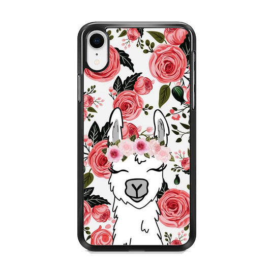 Ilama Flower Angel iPhone XR Case-Tempered Glass Case-Oxvistore