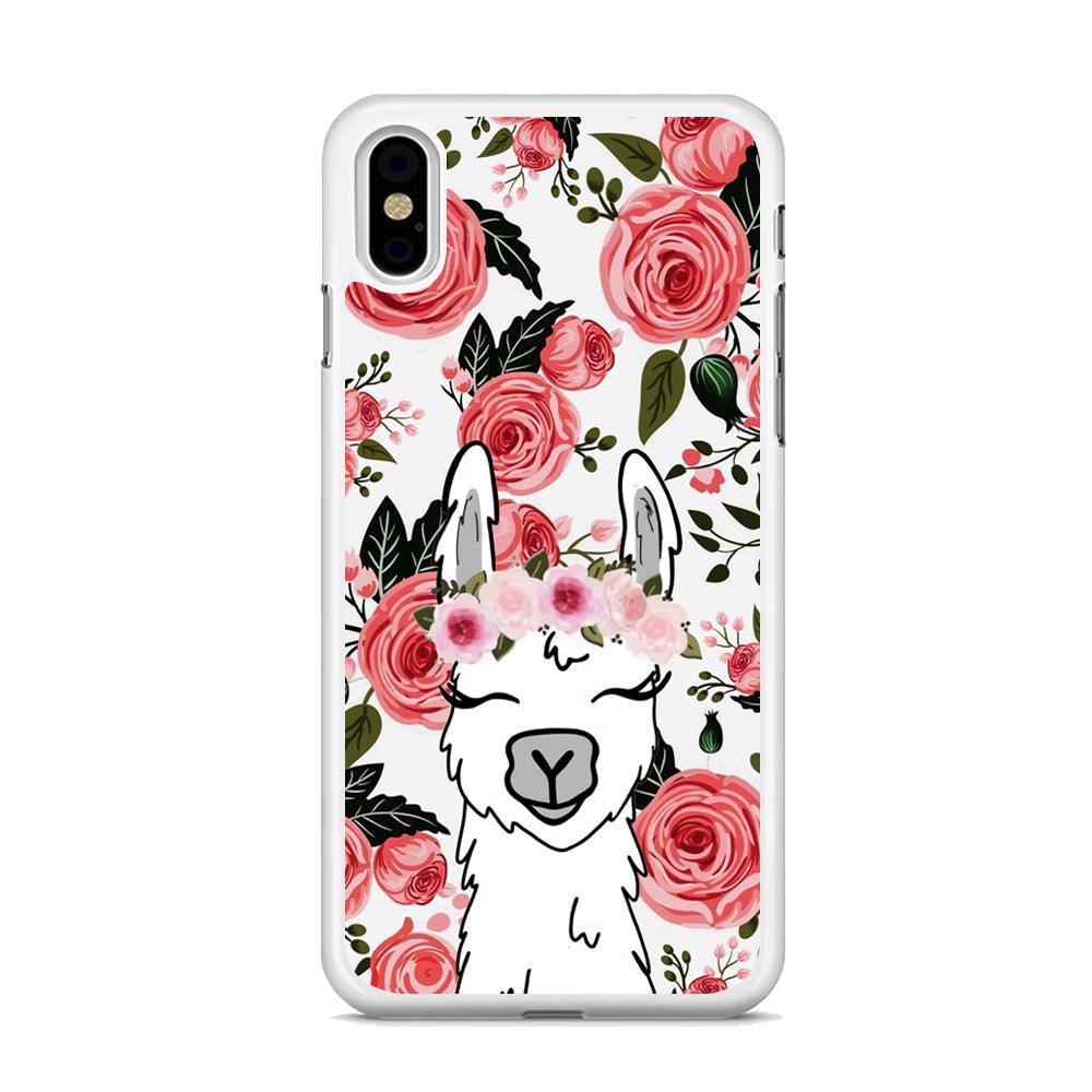 Ilama Flower Angel iPhone X Case-Oxvistore