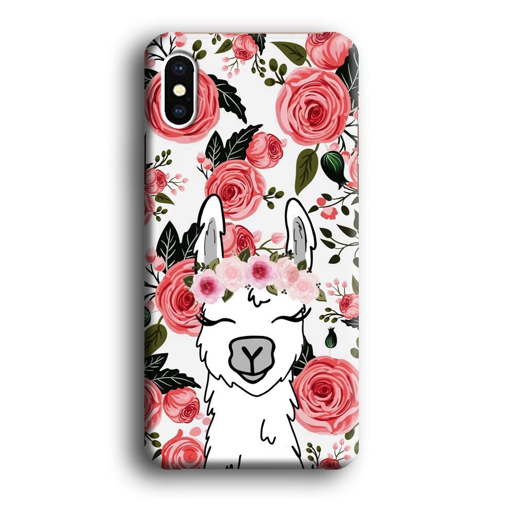 Ilama Flower Angel iPhone X Case-Oxvistore