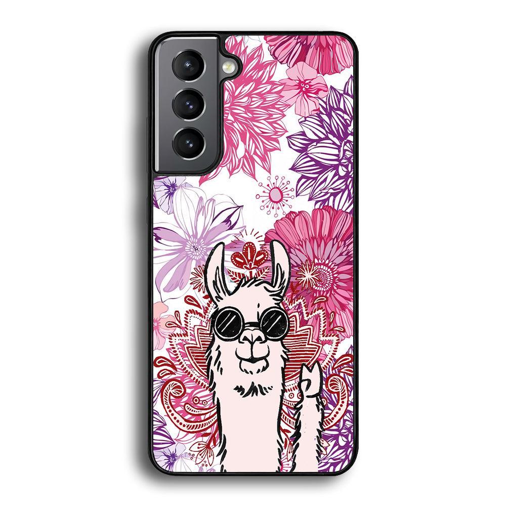 Ilama Message of Peace Samsung Galaxy S22 Case-Rubber Black (2D Case)-Oxvistore
