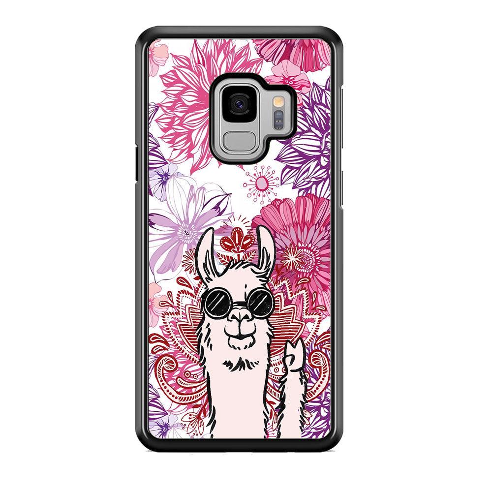 Ilama Message of Peace Samsung Galaxy S9 Case-Rubber Black (2D Case)-Oxvistore