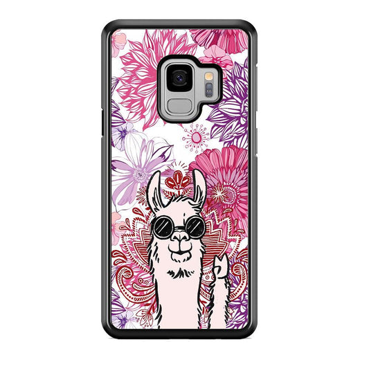 Ilama Message of Peace Samsung Galaxy S9 Case-Rubber Black (2D Case)-Oxvistore