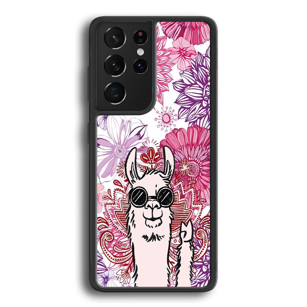 Ilama Message of Peace Samsung Galaxy S24 Ultra Case-Rubber Black (2D Case)-Oxvistore
