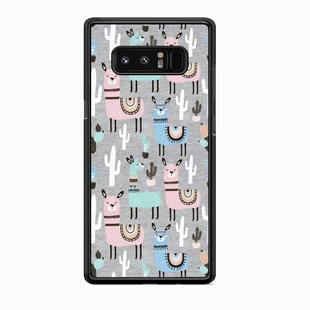 Ilama and Cactus Field Samsung Galaxy Note 8 Case-Rubber Black (2D Case)-Oxvistore