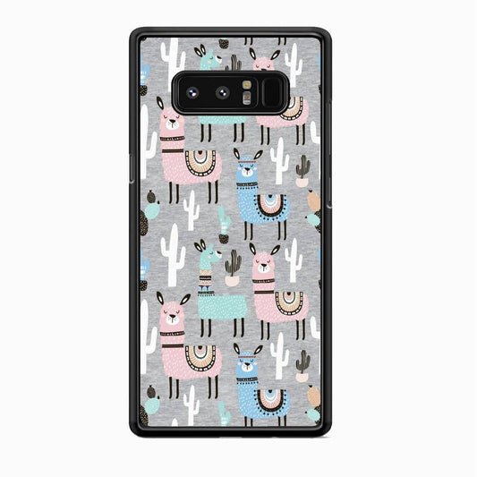 Ilama and Cactus Field Samsung Galaxy Note 8 Case-Rubber Black (2D Case)-Oxvistore
