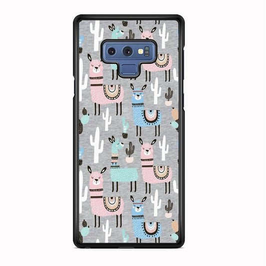 Ilama and Cactus Field Samsung Galaxy Note 9 Case-Rubber Black (2D Case)-Oxvistore
