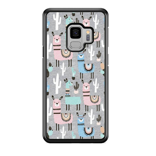 Ilama and Cactus Field Samsung Galaxy S9 Case-Rubber Black (2D Case)-Oxvistore