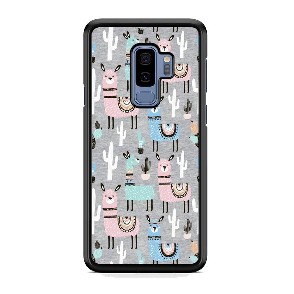 Ilama and Cactus Field Samsung Galaxy S9 Plus Case-Rubber Black (2D Case)-Oxvistore