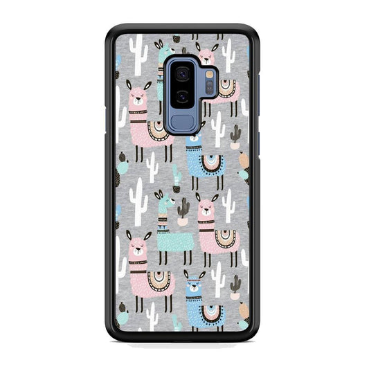 Ilama and Cactus Field Samsung Galaxy S9 Plus Case-Rubber Black (2D Case)-Oxvistore